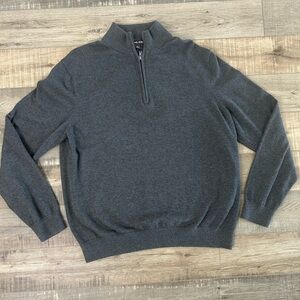 Michael Kors Charcoal 100% Cotton  Zip-Up Sweater